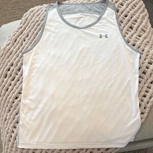 Under Armour Men's White and Gray Tank Top